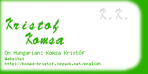 kristof komsa business card