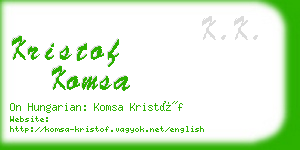 kristof komsa business card